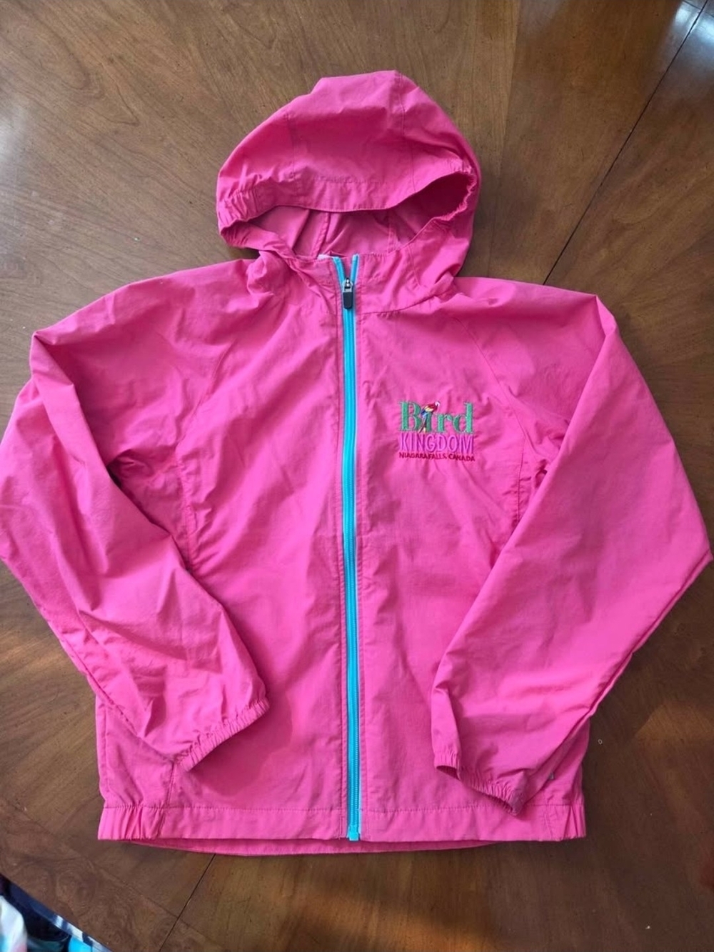 Bird Kingdom- Pink Hooded Windbreaker Jacket